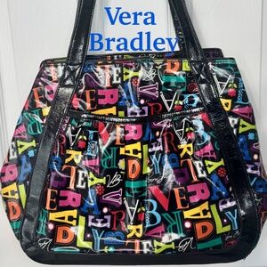 Vera Bradley/Superstar Tote from A to Vera/Multicolor Vinyl/Very Beautiful!